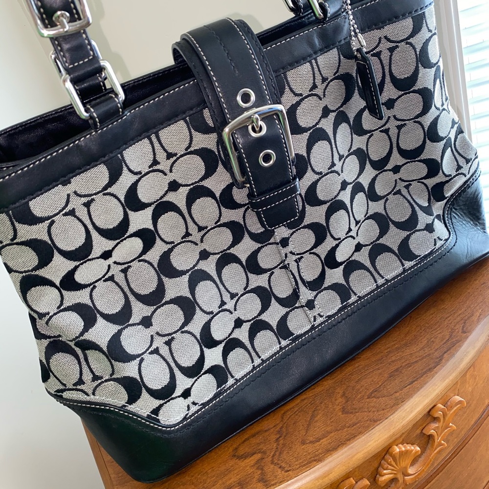 Black & Gray Coach Tote